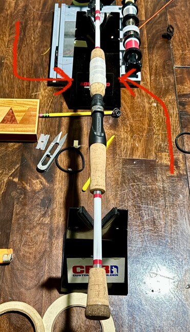 A piece of a pole vault incorporated into the foregrip of a custom fishing rod
